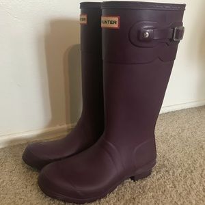 Purple hunter boots
